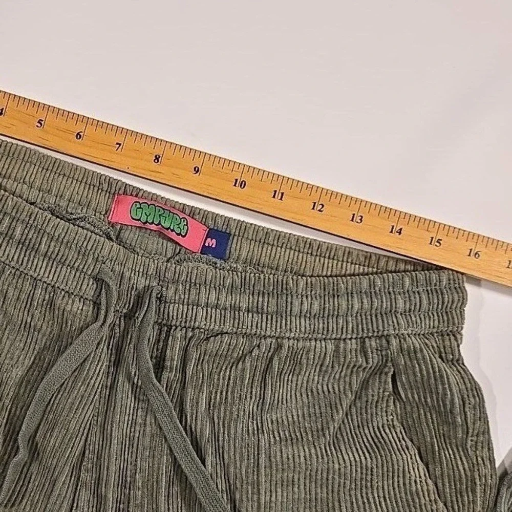 Empyre Men M Corduroy Jogger Pants Gray Drawstring Elastic Waist Street Comfy 33